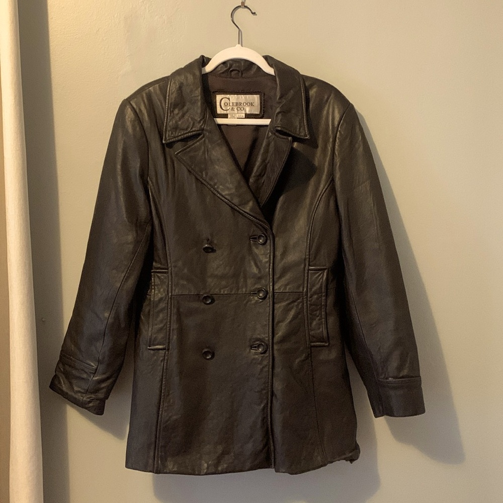 Vintage brown leather jacket, Size S
